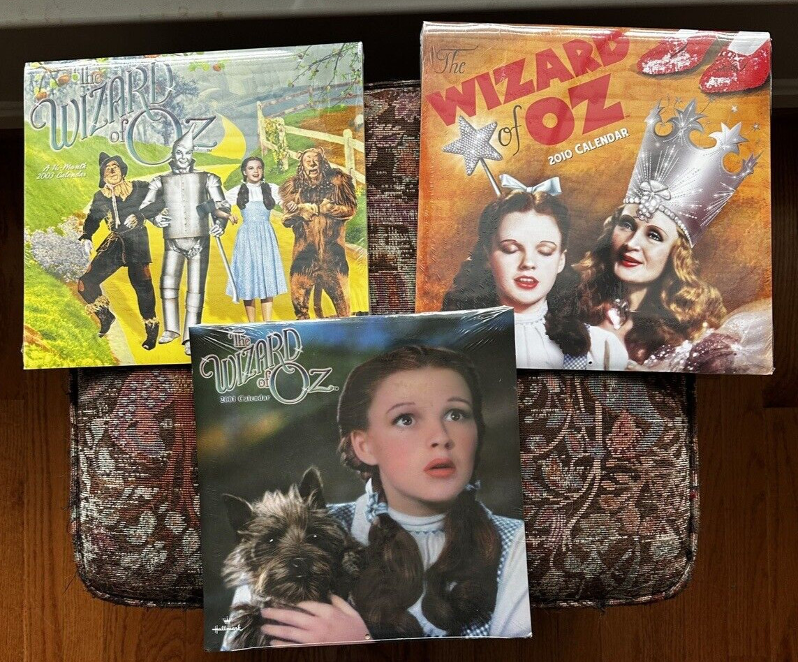Three New Wizard of Oz Calendars:  2001, 2003, 2010 - New Sealed in Plastic