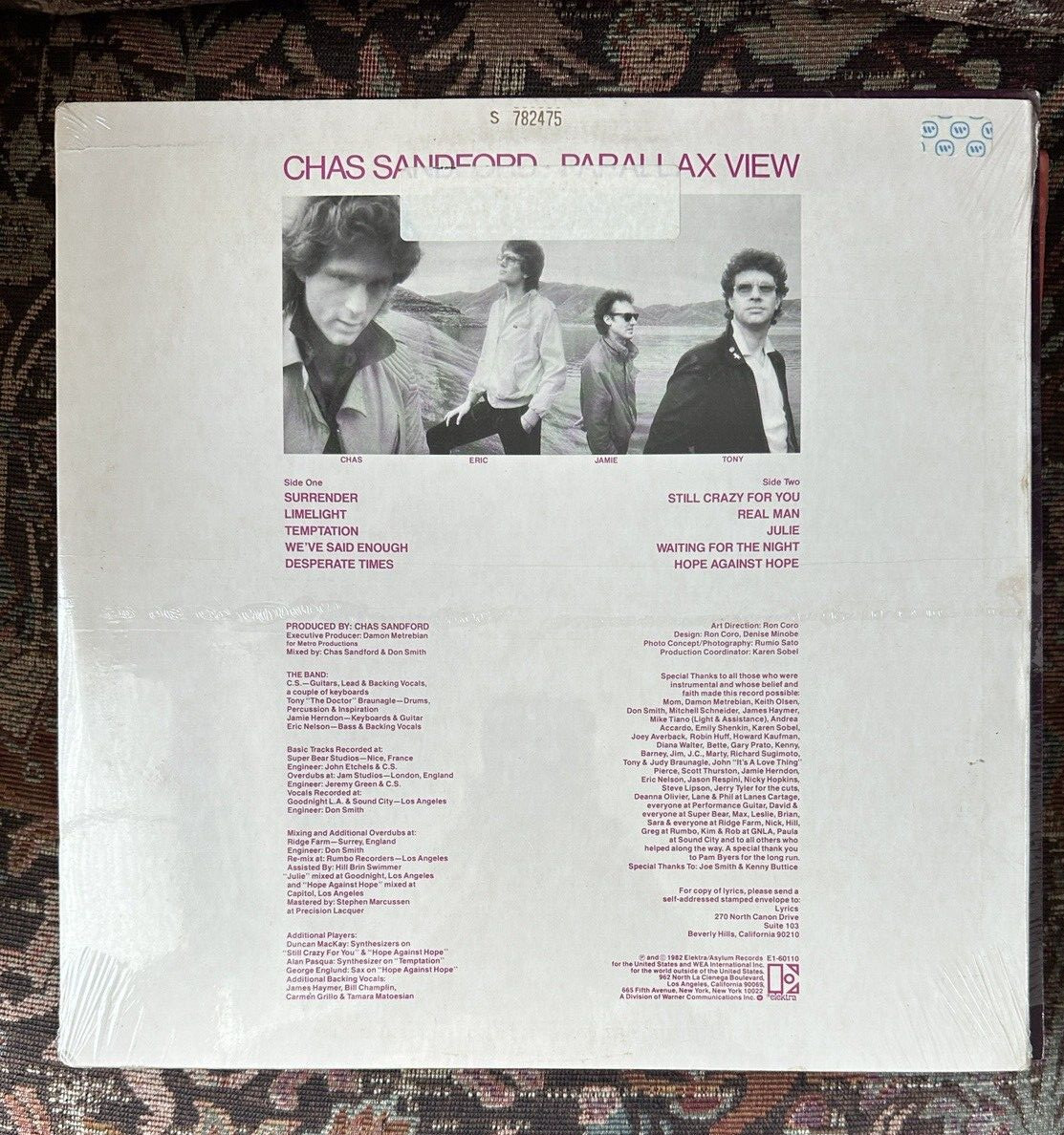 SEALED: Chas Sandford Parallax View Elektra Records E1-60110 - Image 1