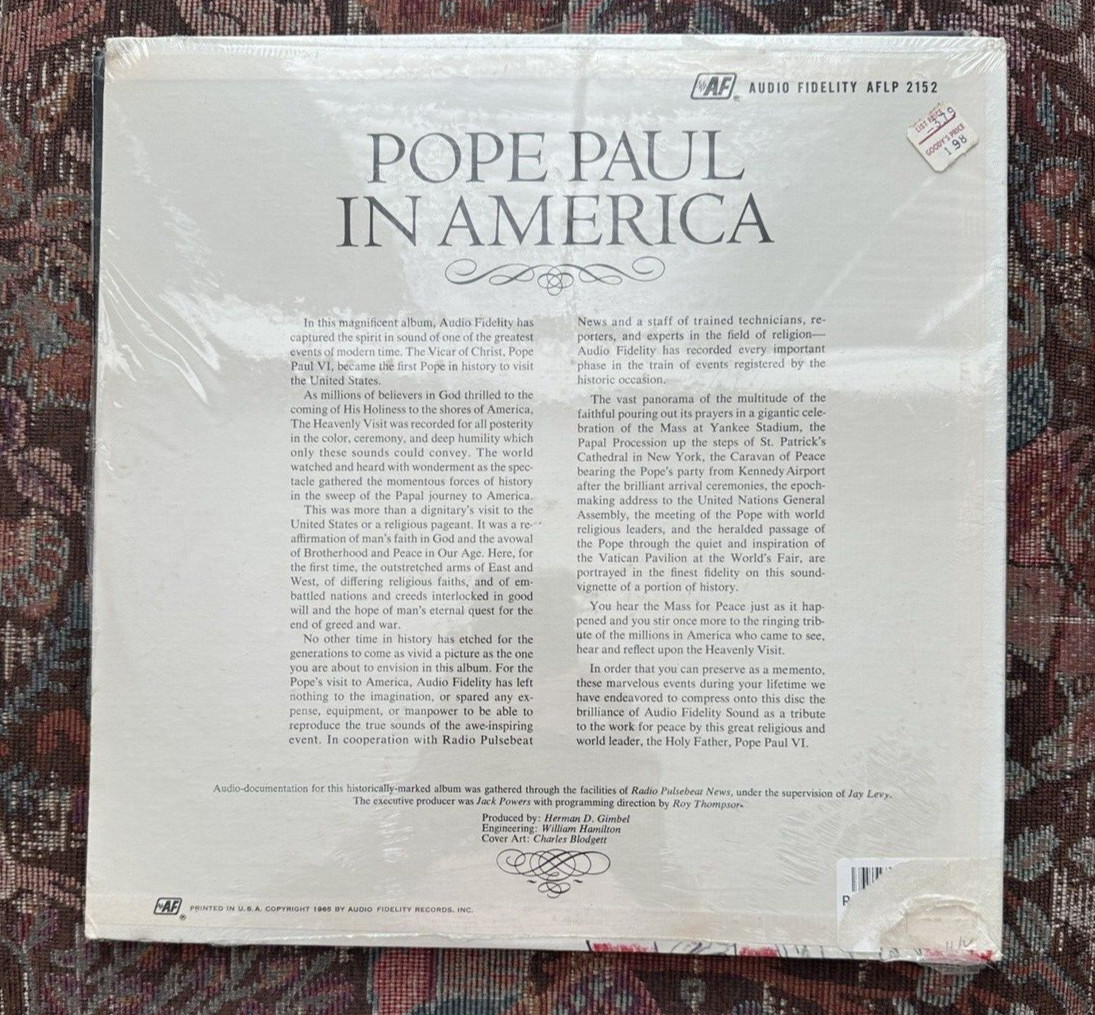 Sealed: Pope Paul in America - AFLP 2152 - Image 1