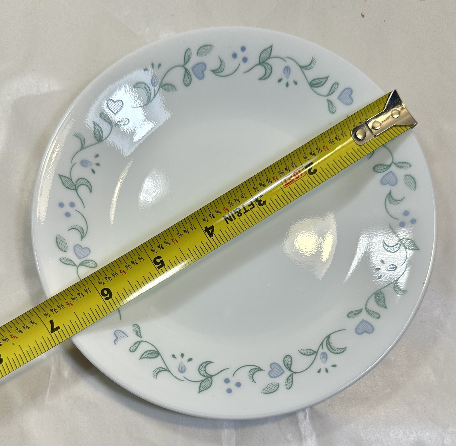 Three Corelle Country Cottage Bread Butter Plates Corning 6 3/4" Green Vines - Image 2