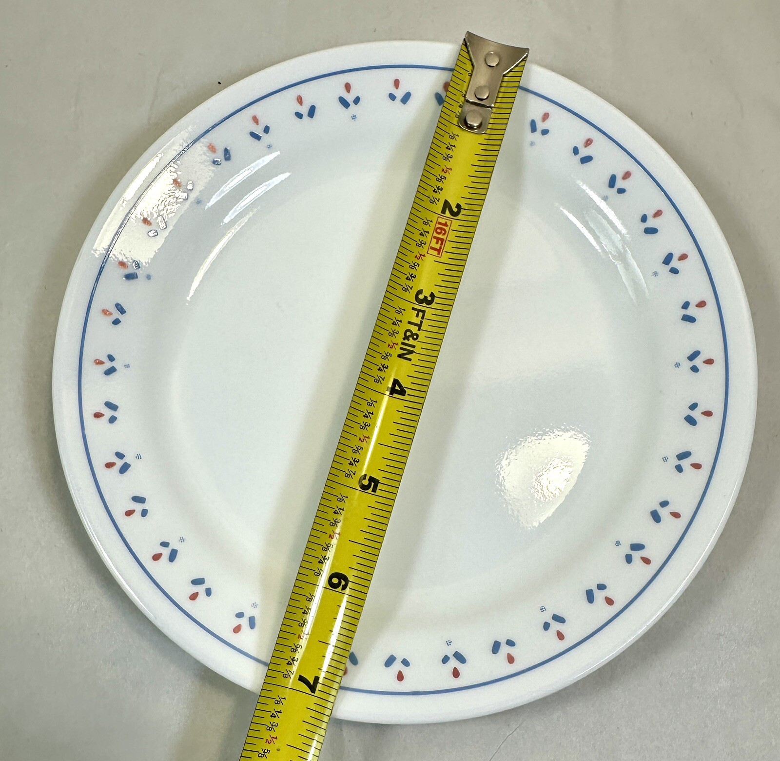 Set of 5 VTG Corelle Normandy Bread Plates - Red & Blue Flowers - 7 1/8”  EUC - Image 3