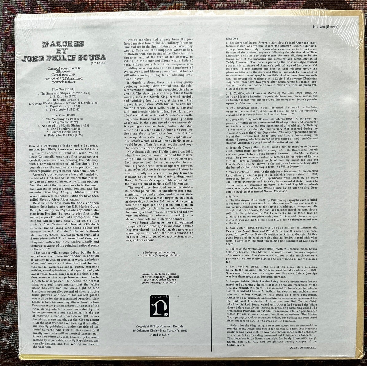 Sealed: Marches By John Philip Sousa - Nonesuch H-71266 - Image 1