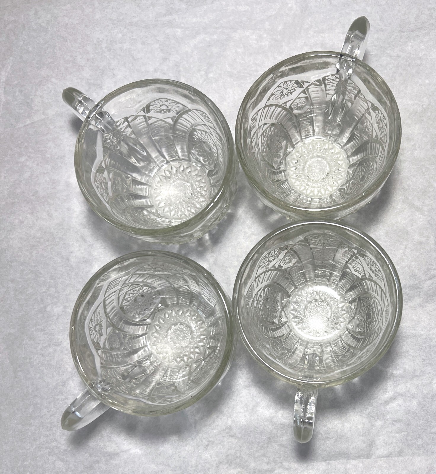 Four McKee The Concord Clear Arch & Hobstars Glass Punch Cups - Image 2