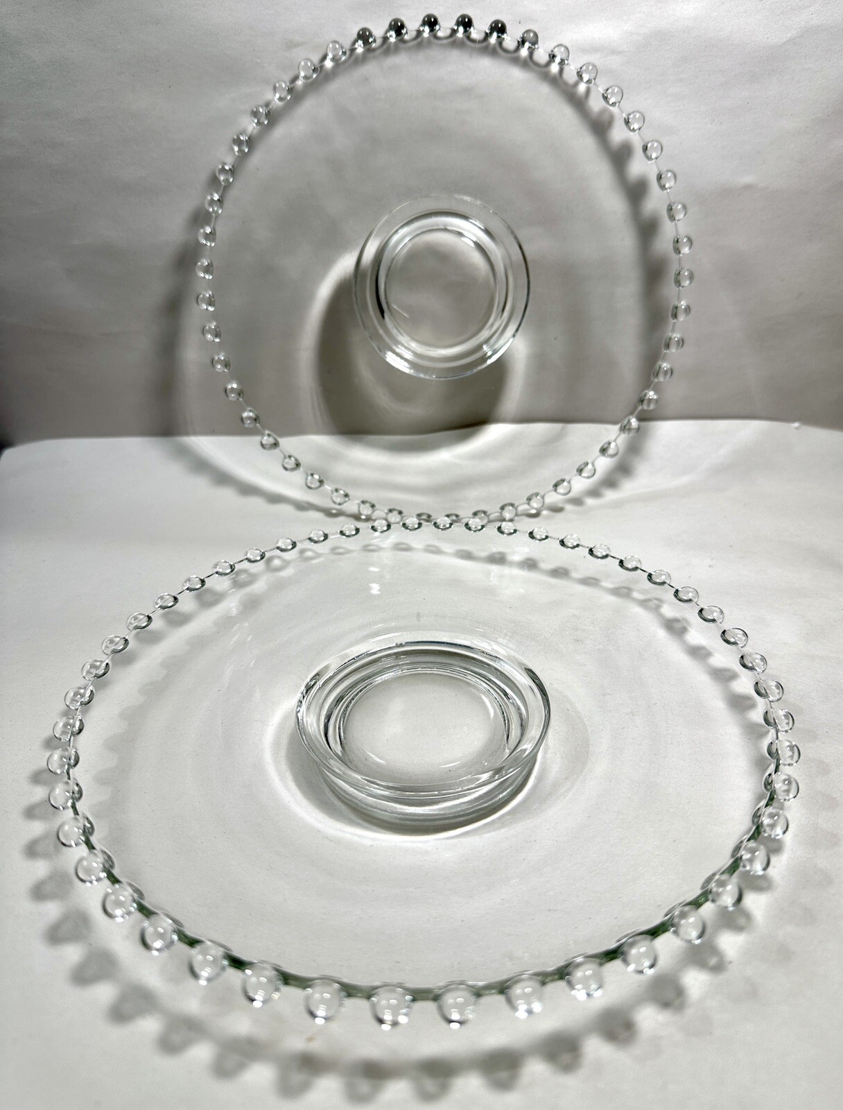 Two (2) Vintage Imperial Candlewick 8 Inch Salad Luncheon Dessert Plates