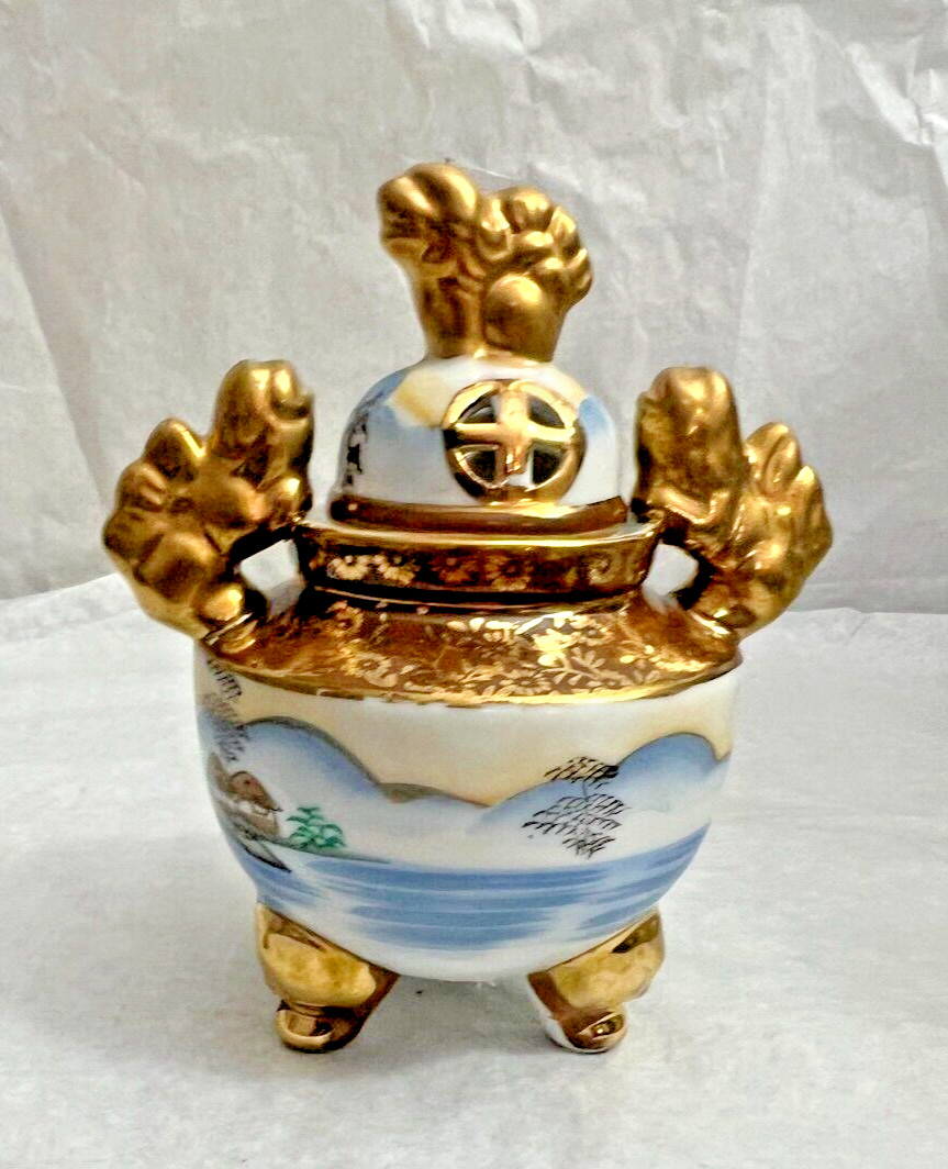Hand Painted Incense Burner - Made in Japan circa 1970 - Image 3