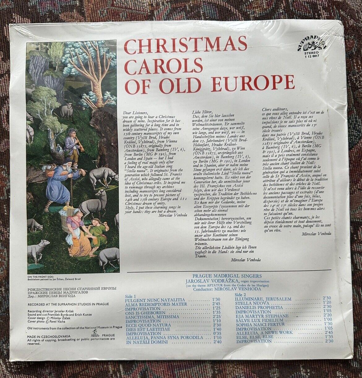 SEALED: Christmas Carols Of Old Europe - Prague Madrigal Singers - Supraphon LP - Image 1