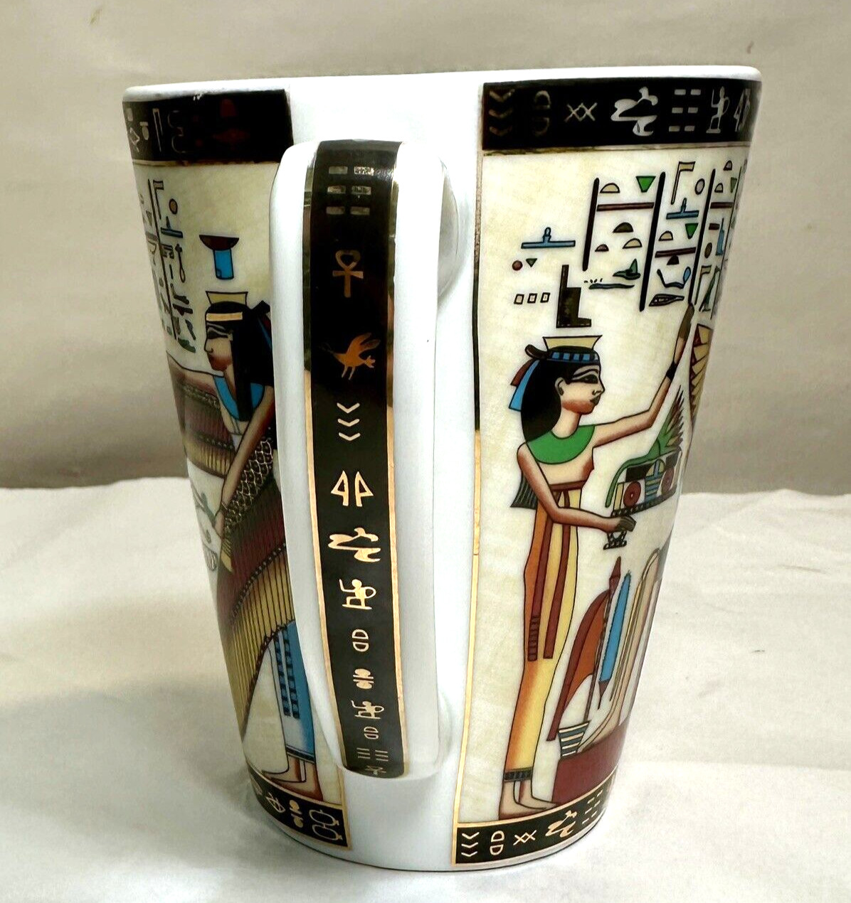 10oz PI Porcelain International Pharaoh Heiroglyphics Coffee Mug, Egypt - Image 7