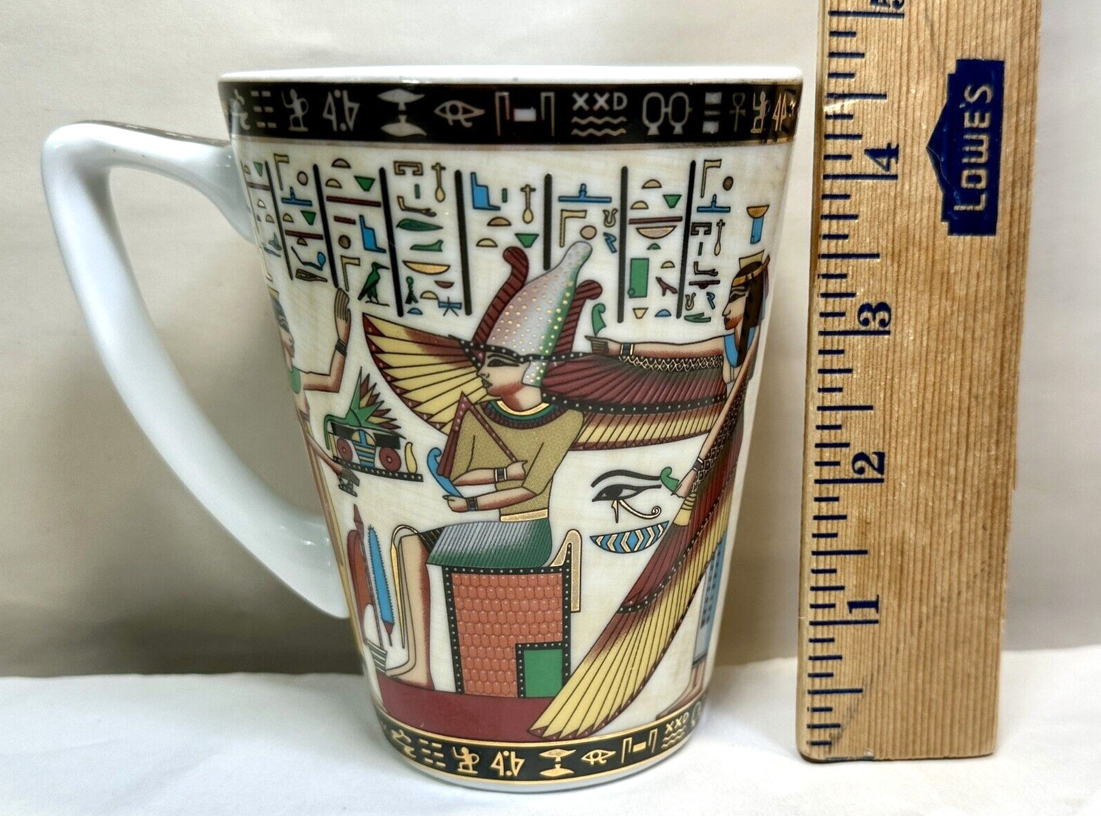 10oz PI Porcelain International Pharaoh Heiroglyphics Coffee Mug, Egypt - Image 10