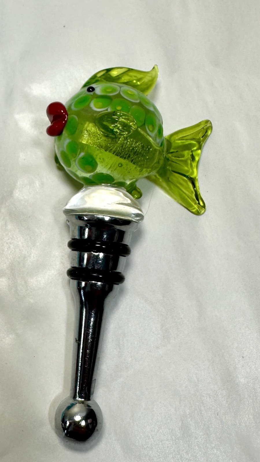 Venice Murano Glass Blowfish Bottle Stopper by Two's Company - New in Box