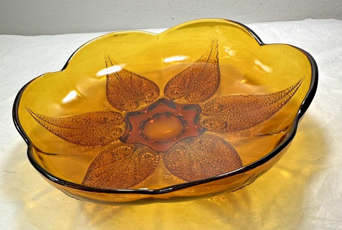 Indiana Glass Round Amber Candy Dish / Bowl - 8" - Immaculate
