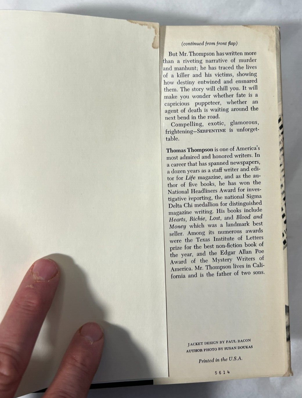 SERPENTINE by THOMAS THOMPSON - 1979 First Edition 1st Printing - Image 7