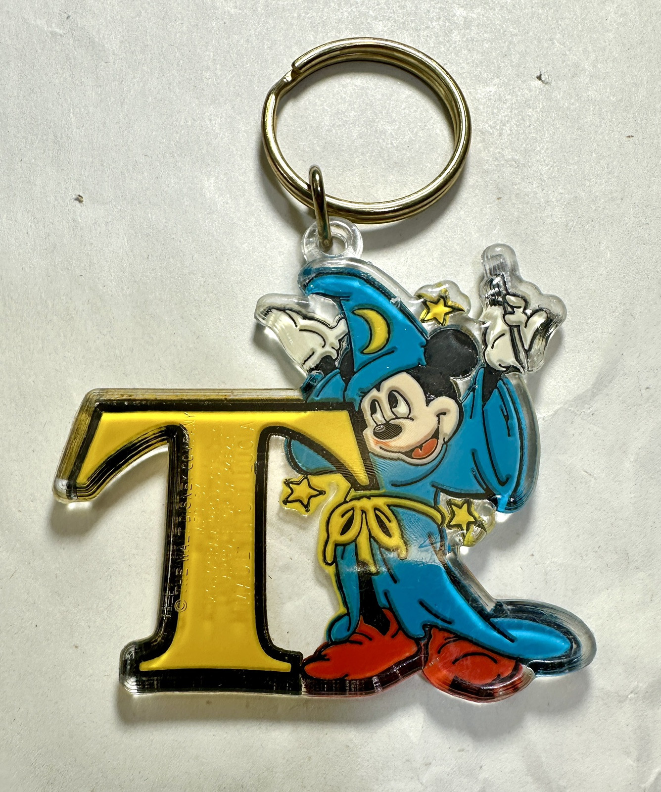 Mickey Mouse Fantasia Disney Keychain - Letter "T" - Image 1