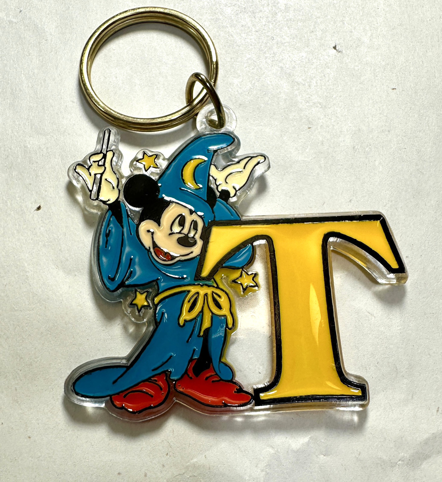 Mickey Mouse Fantasia Disney Keychain - Letter "T"