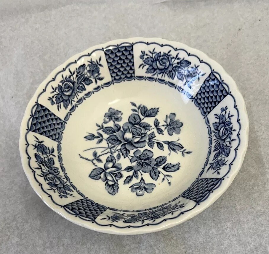 Myott Staffor Melody Ironstone England 1982 Blue 6 1/4" Cereal Bowl - Image 3
