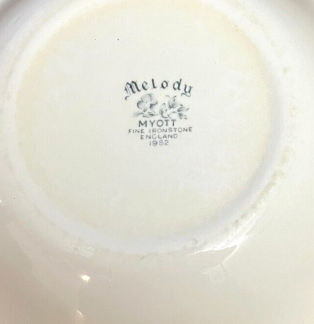 Myott Staffor Melody Ironstone England 1982 Blue 6 1/4" Cereal Bowl - Image 5