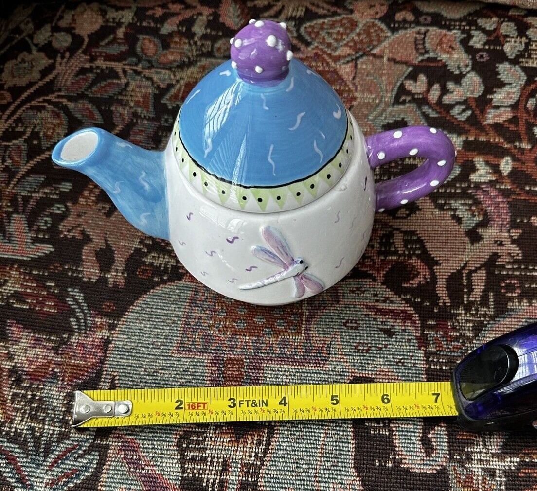 Pristine Bella Casa Tea Pot With Lid By Ganz  - Dragonfly - Image 7