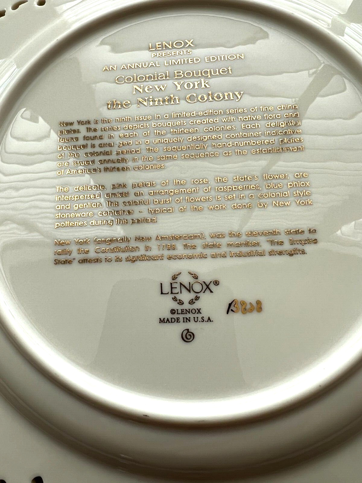 Lenox 2003 New York Plate - Pristine - Image 3