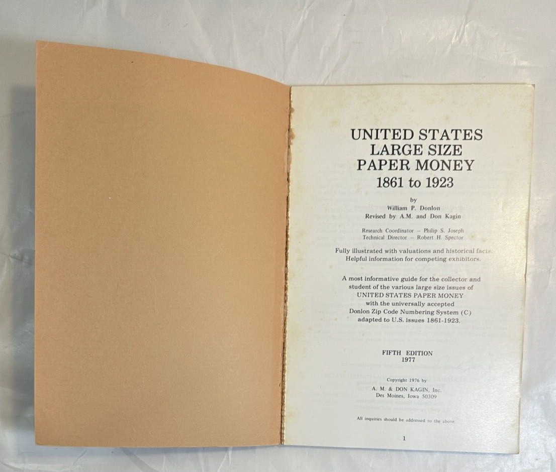 United States Large Size Paper Money 1861 to 1923 - Donlon Catalog, 5th Edition - Image 1