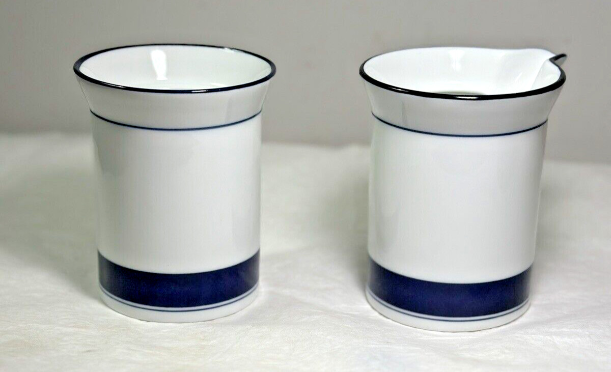 Dansk Concerto Allegro Portugal Blue Creamer Sugar Bowl 3 3/4" - No Lids - Image 3