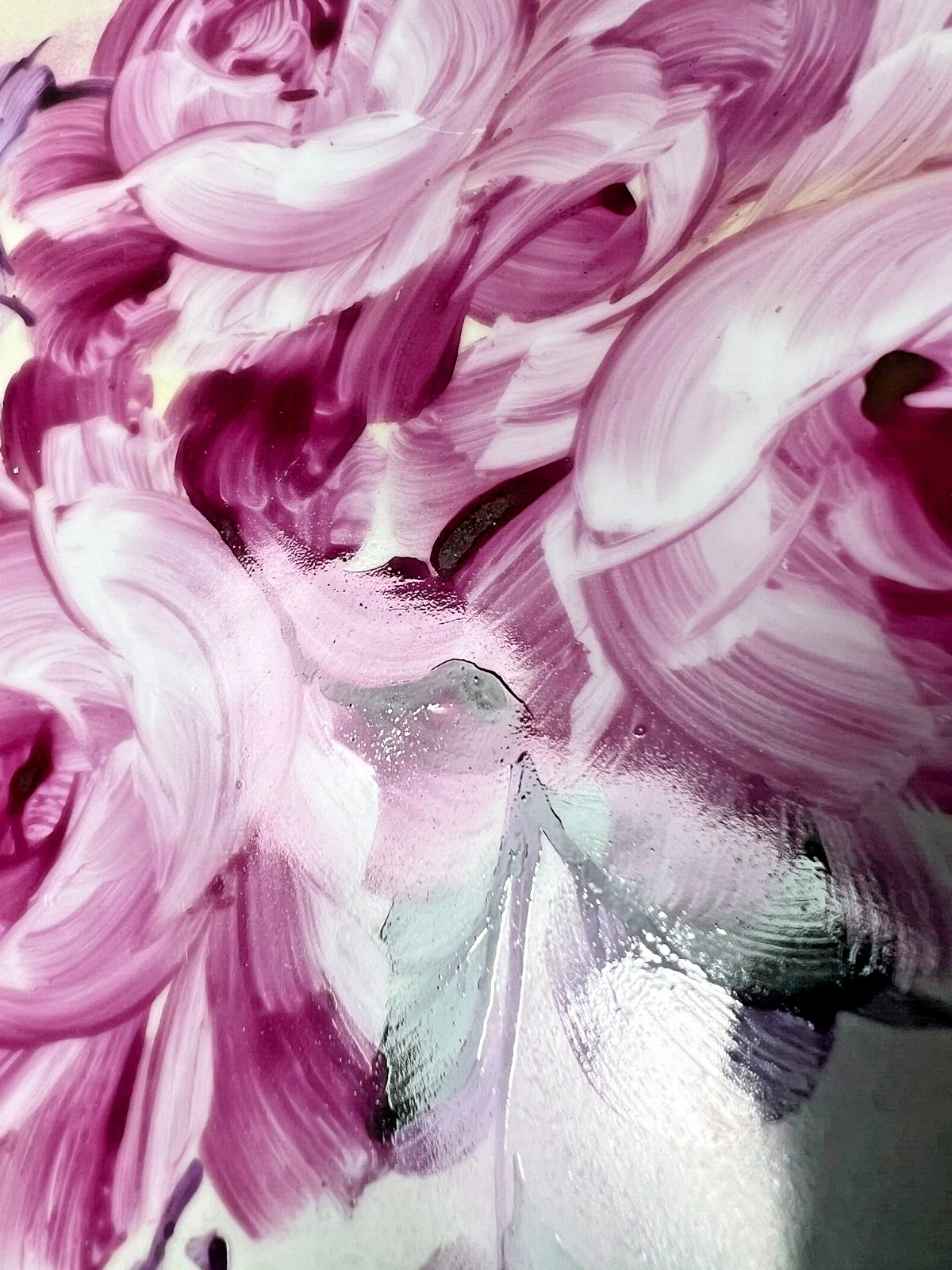 Faux Limoges Hand Painted Plate Purple and Violet Flowers 11.5 inches - Image 3