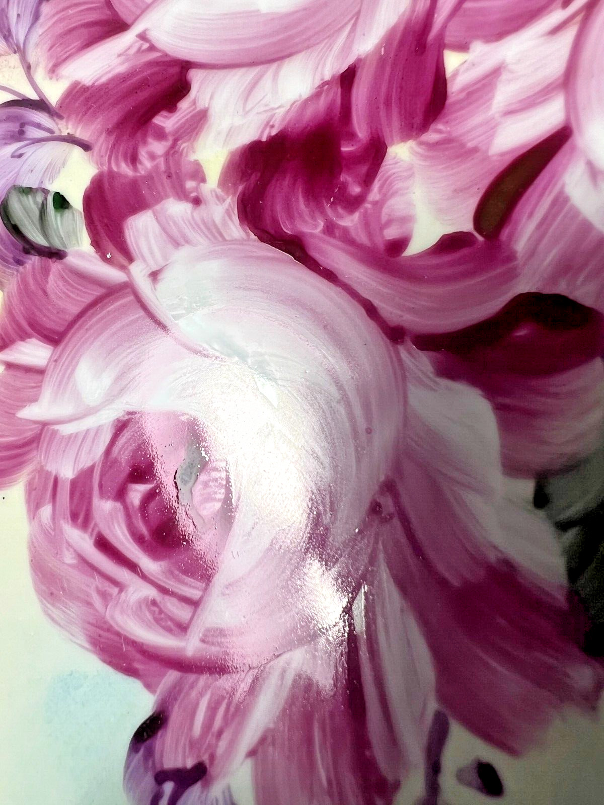 Faux Limoges Hand Painted Plate Purple and Violet Flowers 11.5 inches - Image 5