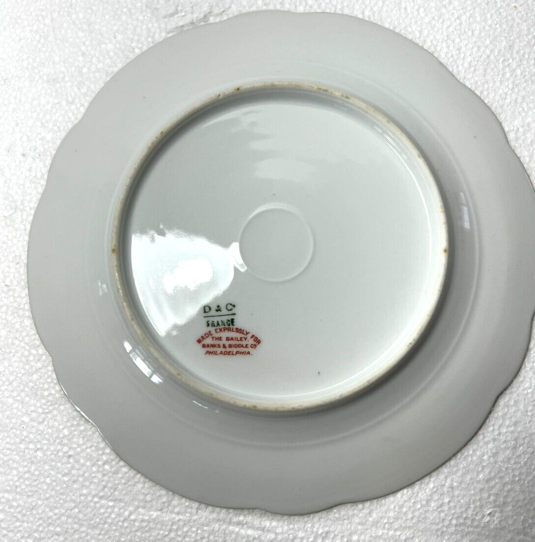 R Delinieres & Cie D&C Limoges Cream and Gold Porcelain Plate 8 1/4 Bailey Banks - Image 3