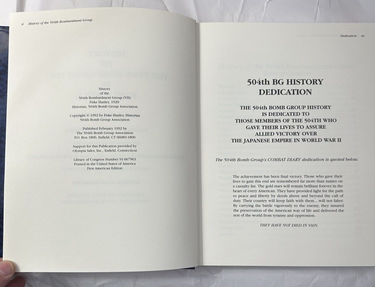 History of the 504th Bomb Group (VH) in World War II - Fiske Hanley - HC/DJ - Image 4