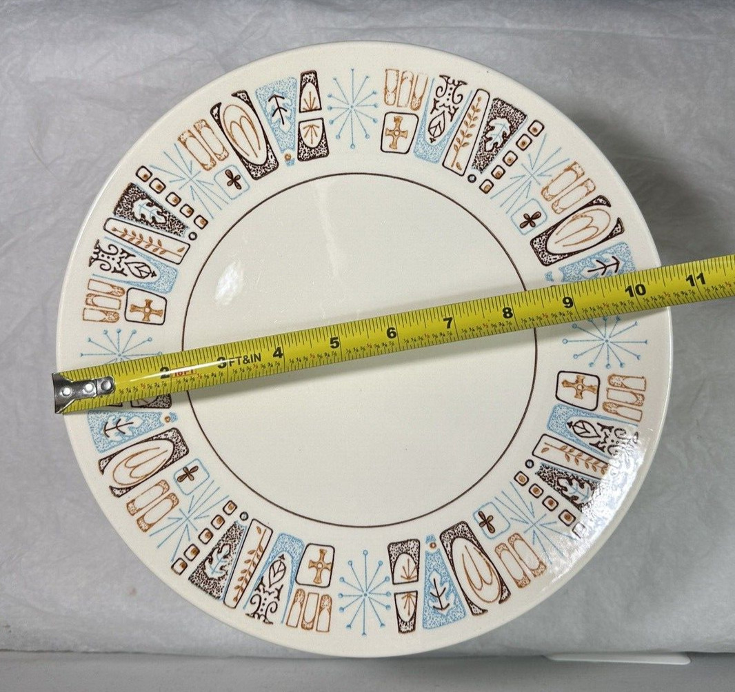 One (1) Taylor Smith Taylorstone Moderne Atomic Dinner Plate - 10 1/2" - Image 3