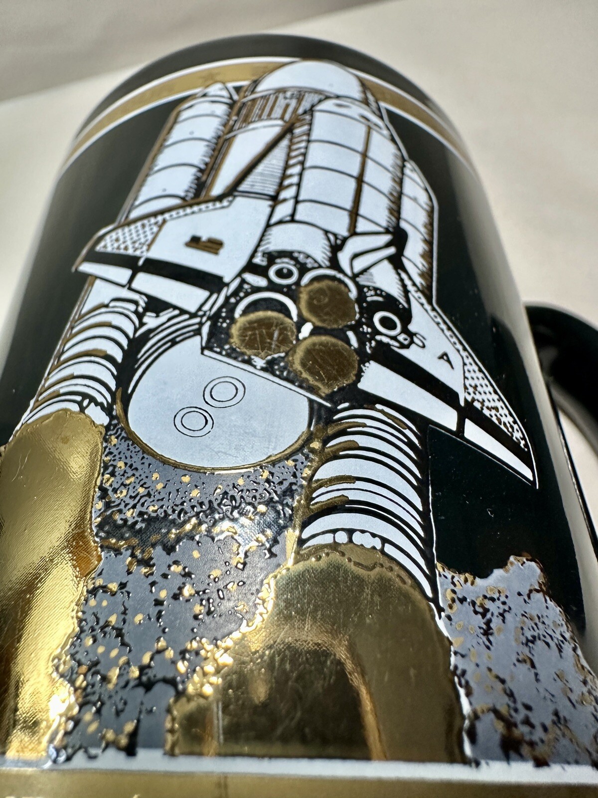 Thiokol Corp. Space Operations Space Shuttle Mug - 22K Gold Silkscreen Ceramic - Image 6