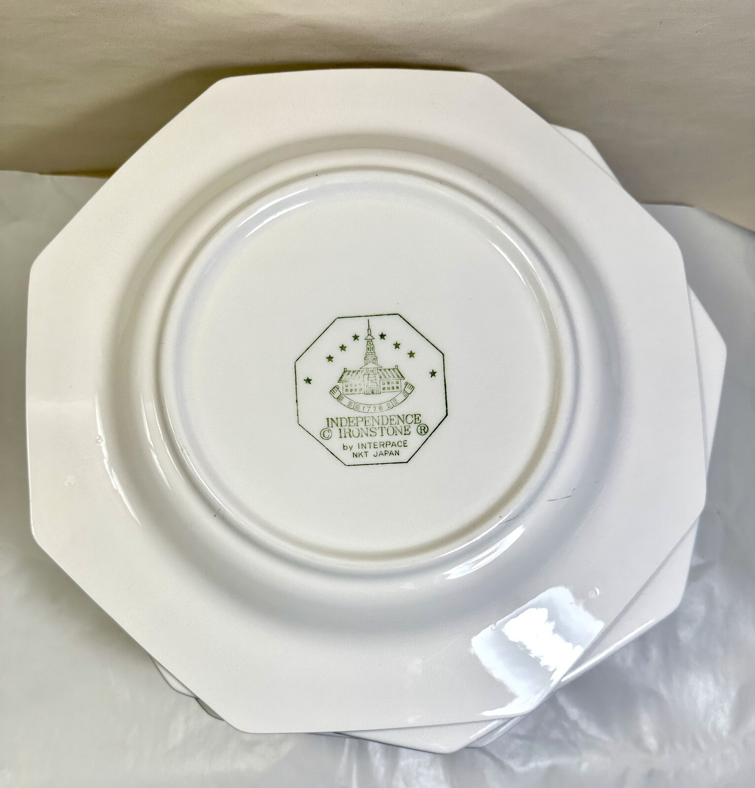 Independence Ironstone Interpace Dinner Plate - 10-5/8" - Immaculate - White - Image 5