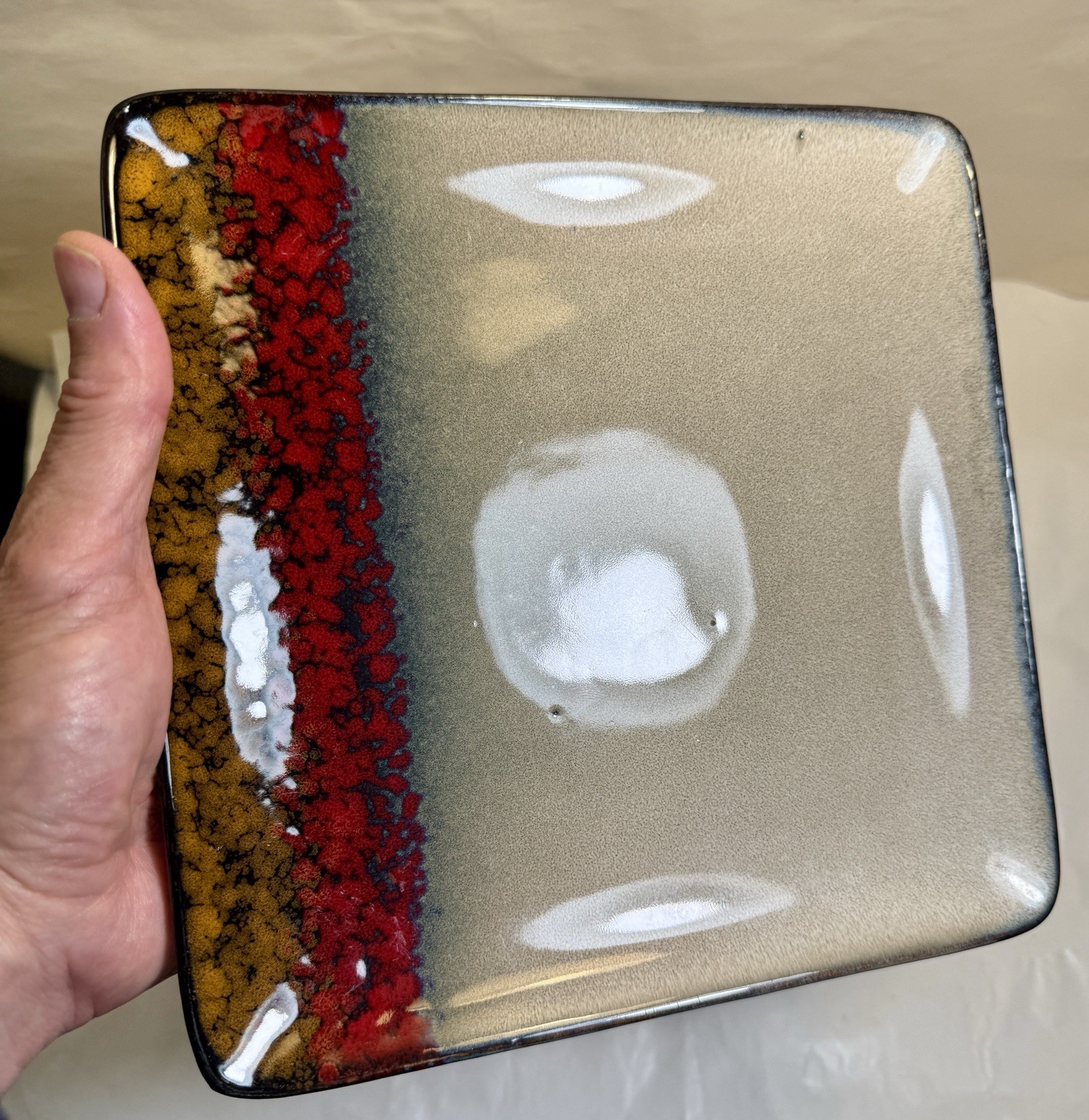 Four Broyhill Stoneware Salad / Bread / Dessert Plates 8 3/4” Square - Unused - Image 1