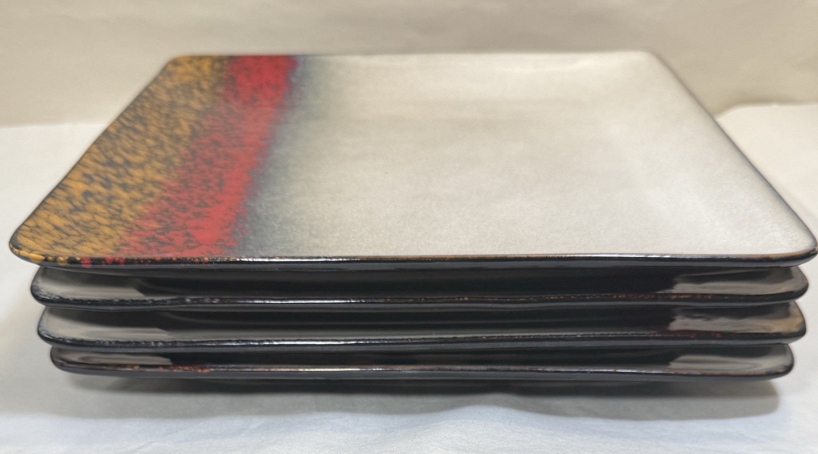 Four Broyhill Stoneware Dinner Plates 10 1/2” Square - Unused - Image 2