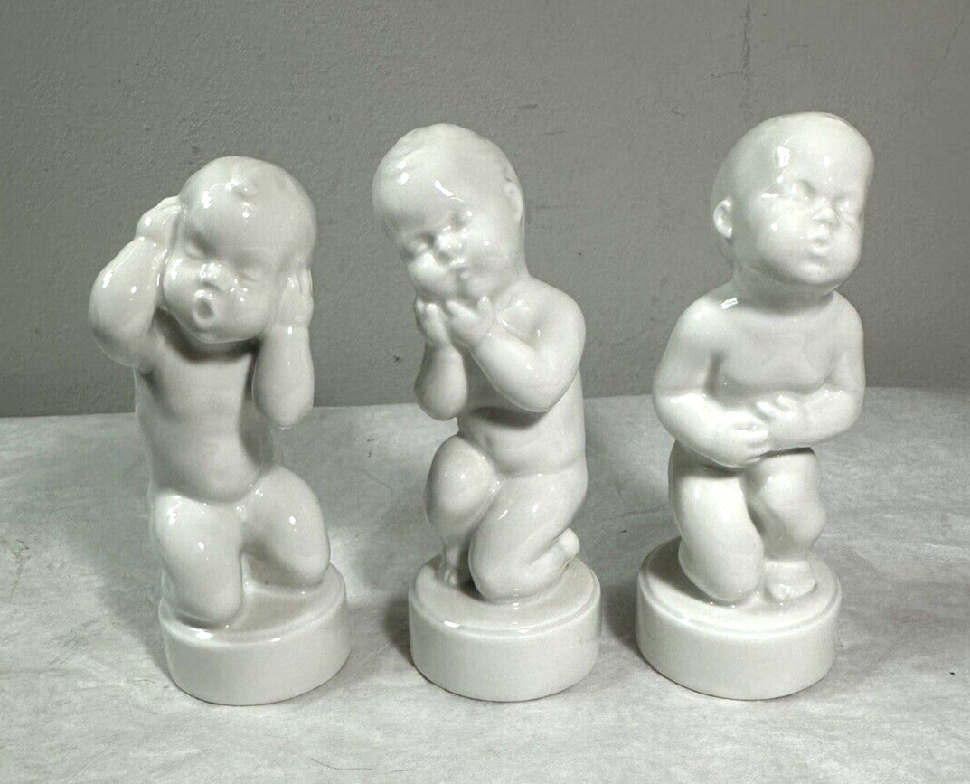 Three (3) Bing & Grondahl Baby Boy Figurines SV. LINDHART - #2207, #2208, #2209 - Image 1