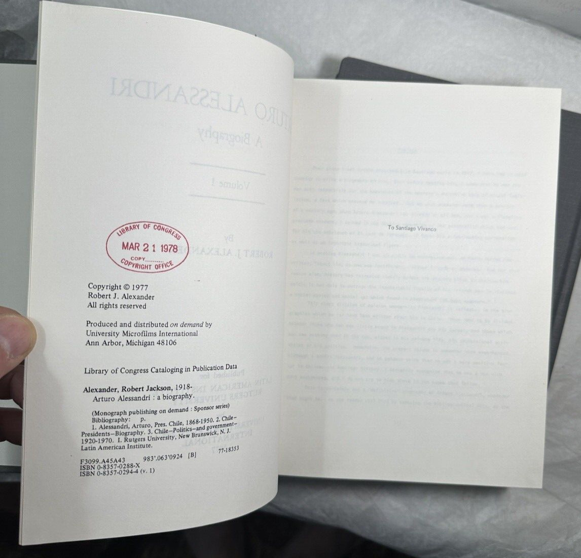 Arturo Alessandri - A Biography - Robert J. Alexander, Volumes I and II - Image 4