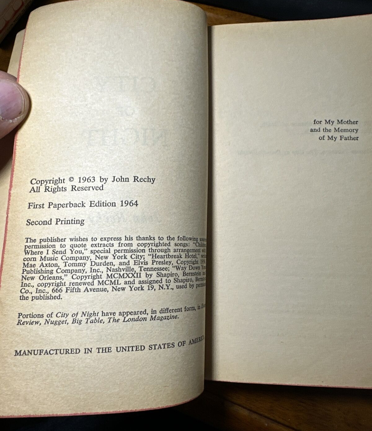 City of Night - First Paperback Edition, 2nd Printing - 1964 - John Rechy - Image 1