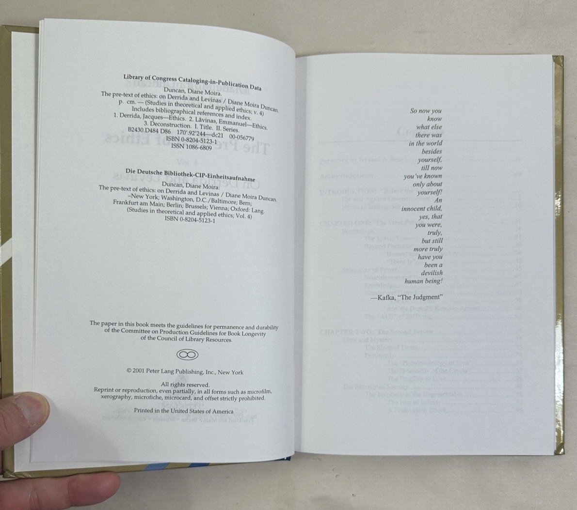 The Pre-Text of Ethics: On Derrida and Levinas - Diane Moira Duncan - Immaculate - Image 2