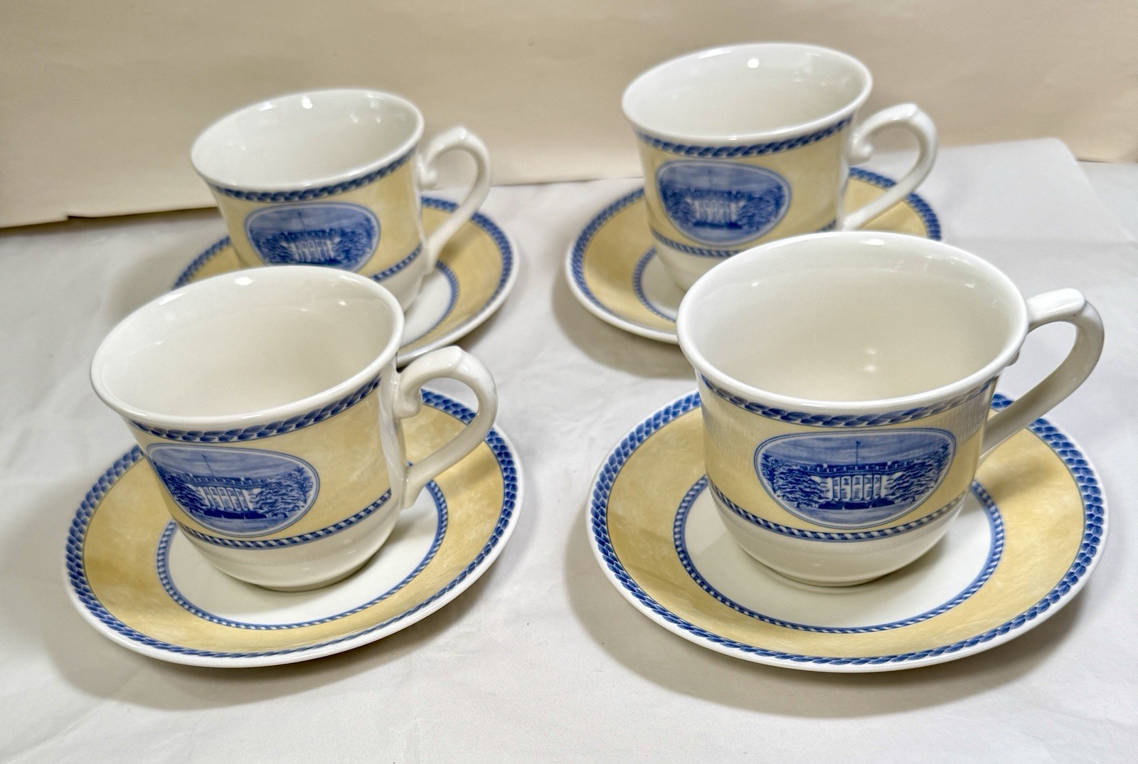 Set of 4 Churchill England Millennium Collection Cups and Saucers - NOS, Mint