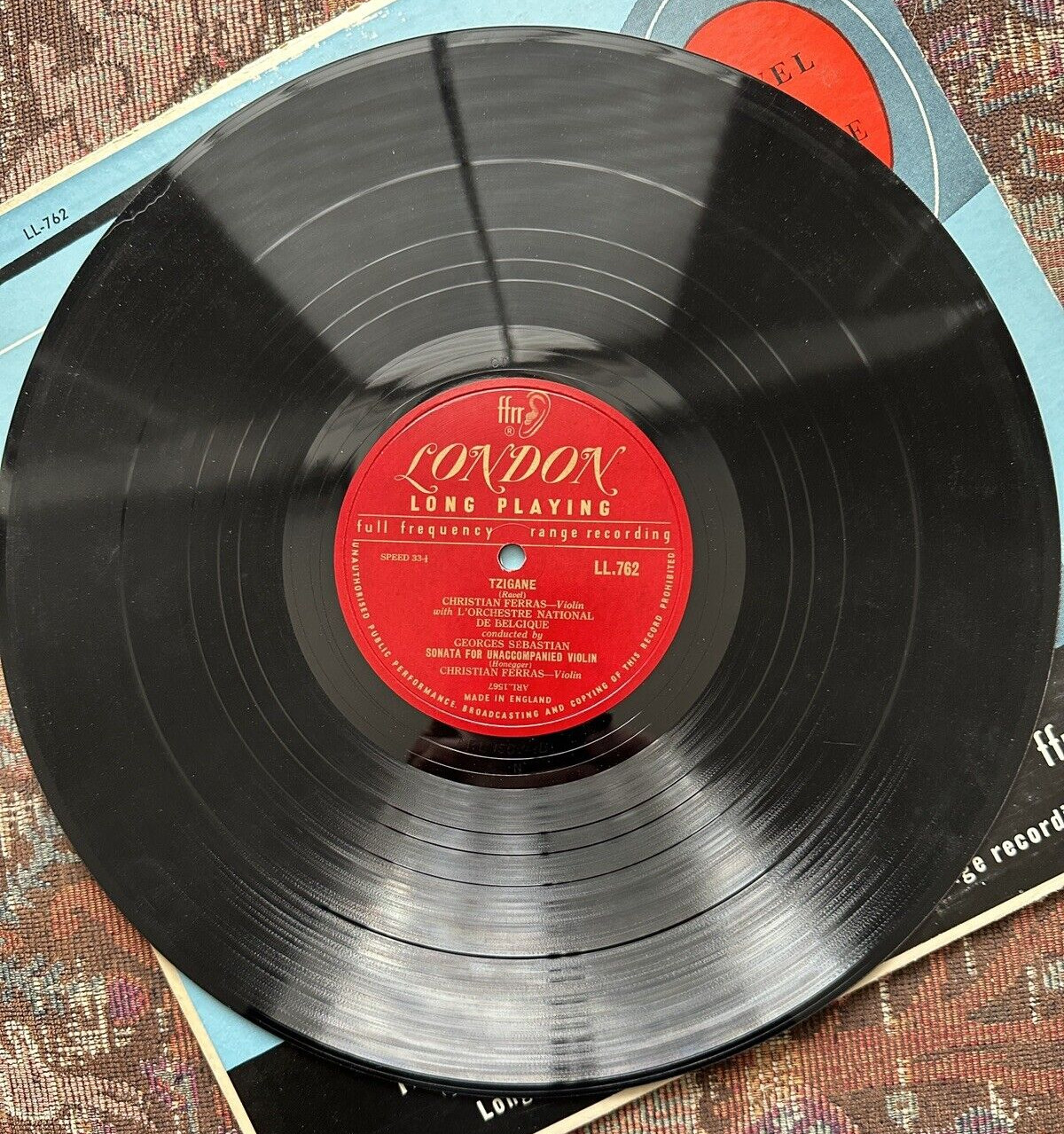 Ferras: Chausson Poème, Ravel Tzigane, Honneger Sonata - London LL-762, 1957 - Image 5