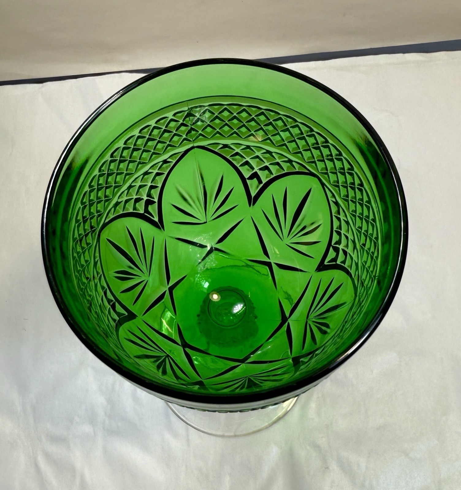 Antique Emerald by CRISTAL D'ARQUES-DURAND Water Goblet - NWOT - Image 1