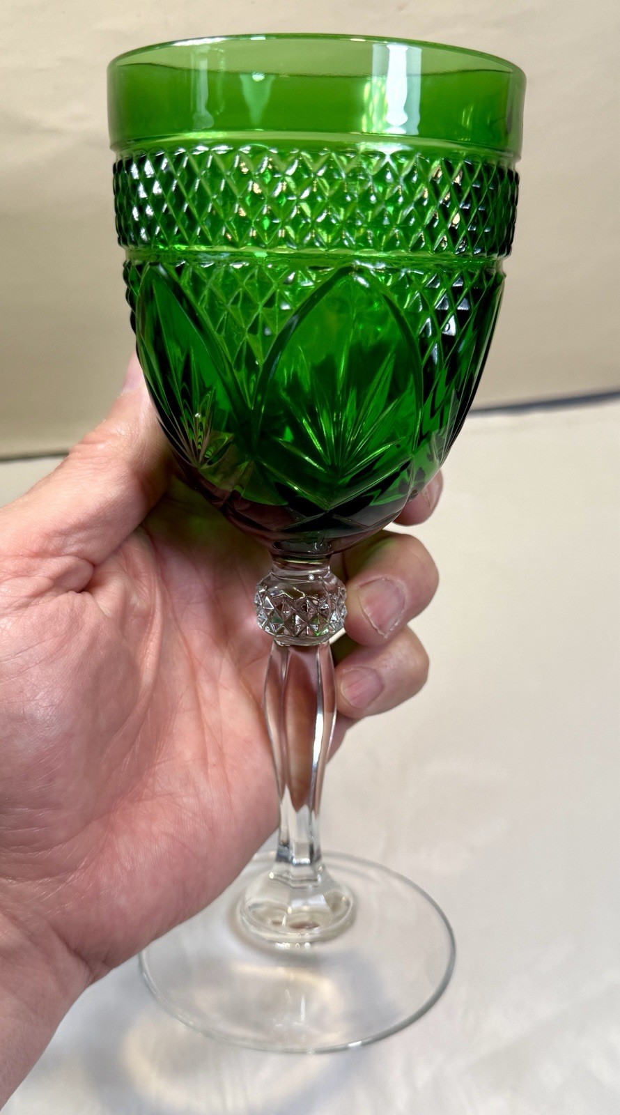 Antique Emerald by CRISTAL D'ARQUES-DURAND Water Goblet - NWOT