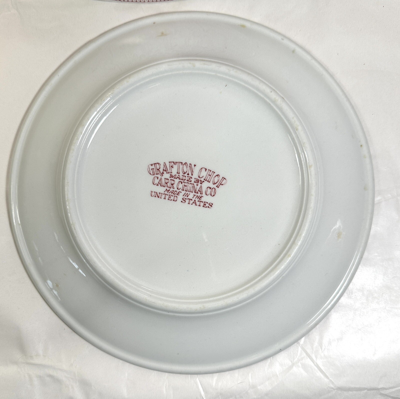 Set of Three (3) Red Willow Grafton Chop Dinner Plates - 10-3/8" - Carr China - Image 4