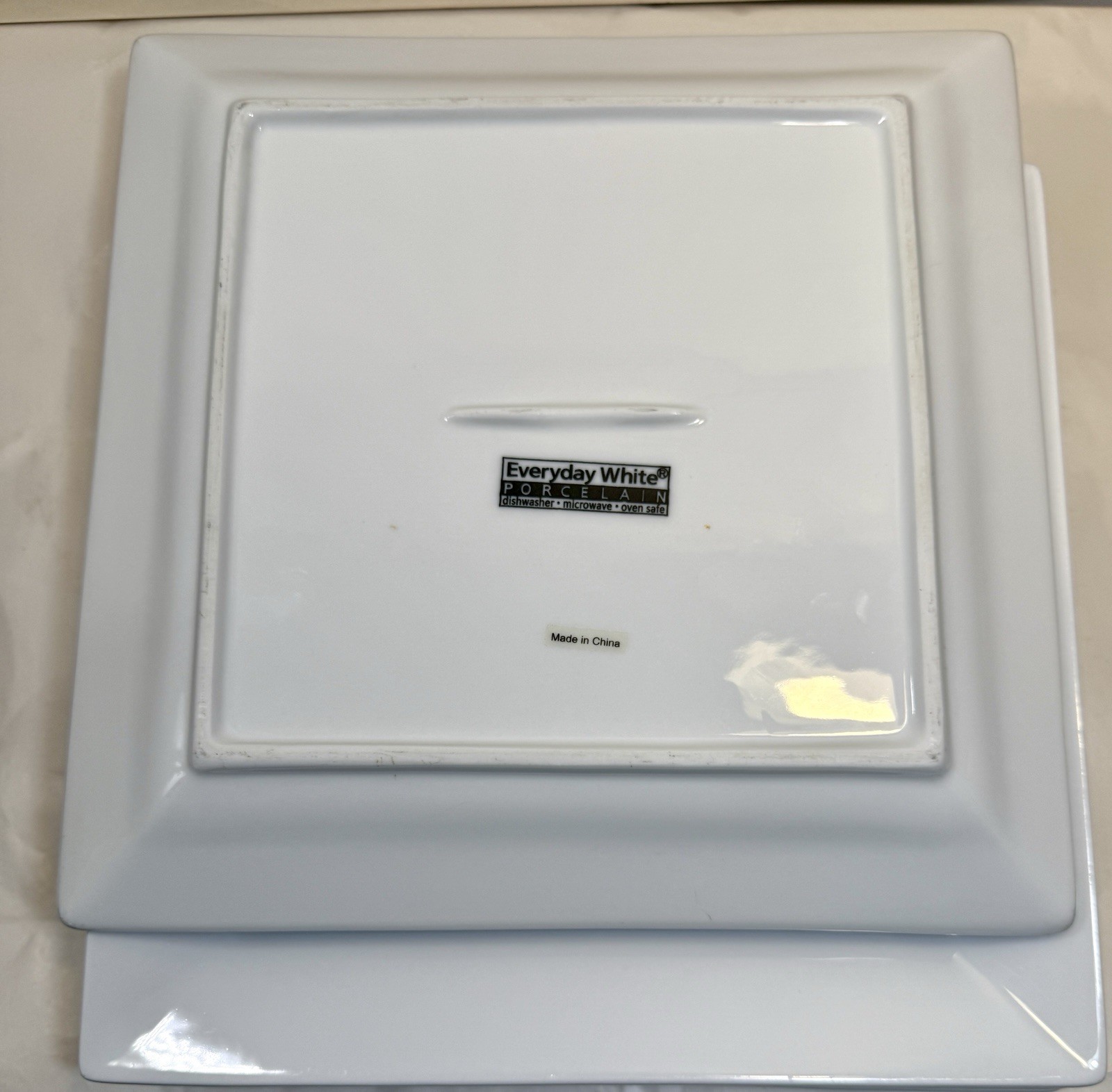 Fitz & Floyd Everyday White Porcelain Square Dinner Plates 10" Set of 4 - Image 4