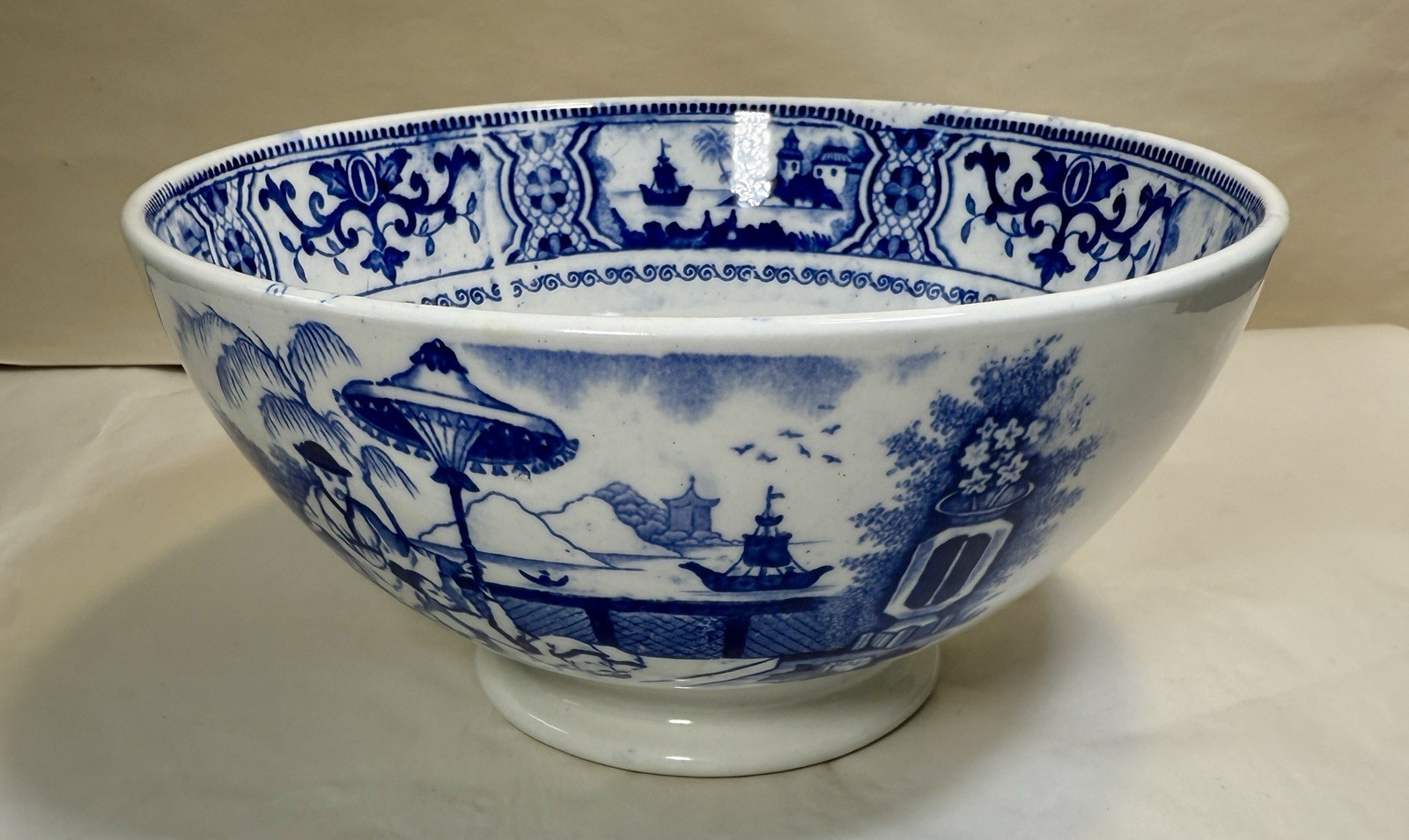 Petrus Regout & Co. Maastricht PaJong Porcelain Bowl Chinoiserie Transferware - Image 1