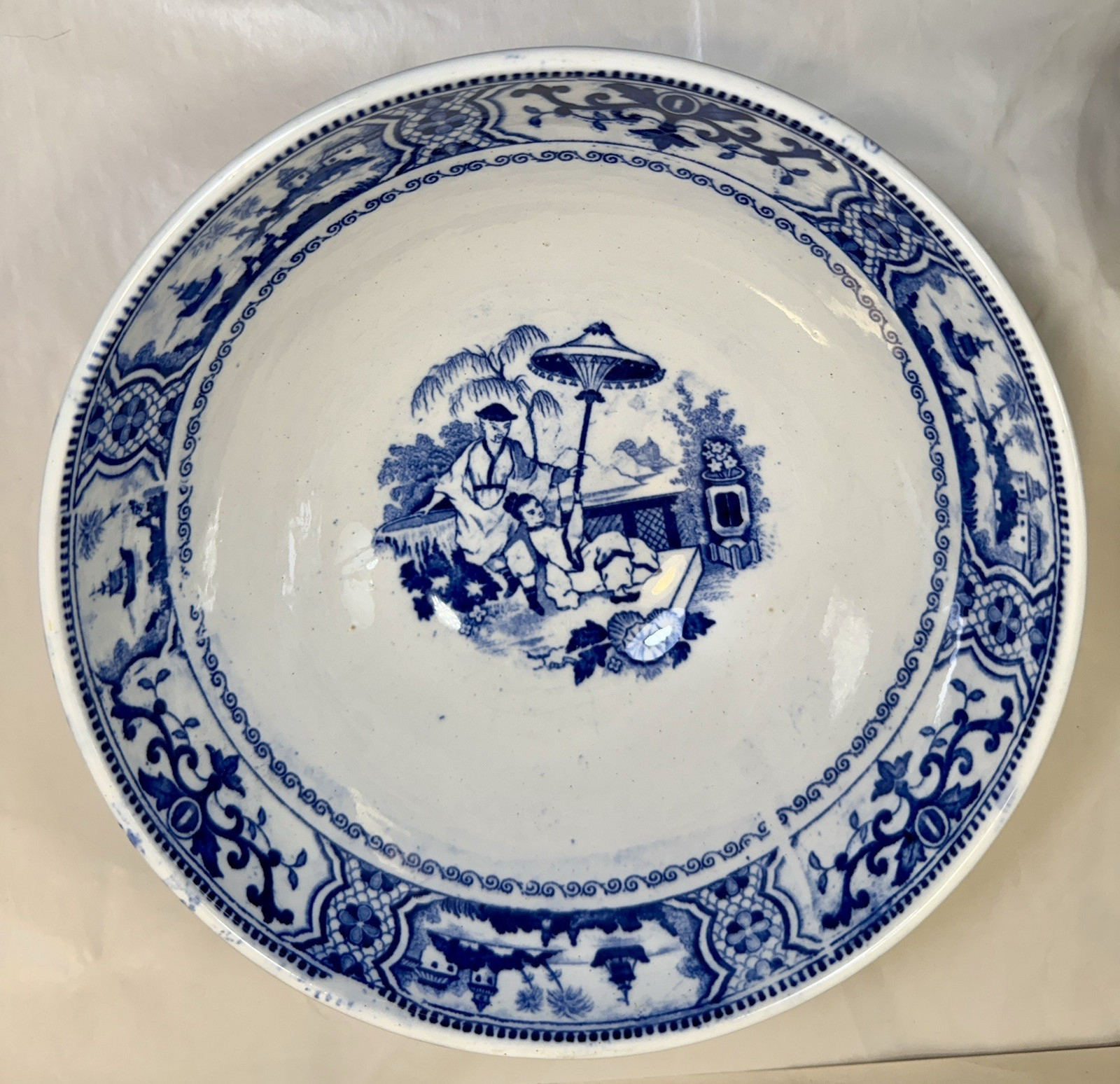 Petrus Regout & Co. Maastricht PaJong Porcelain Bowl Chinoiserie Transferware - Image 2