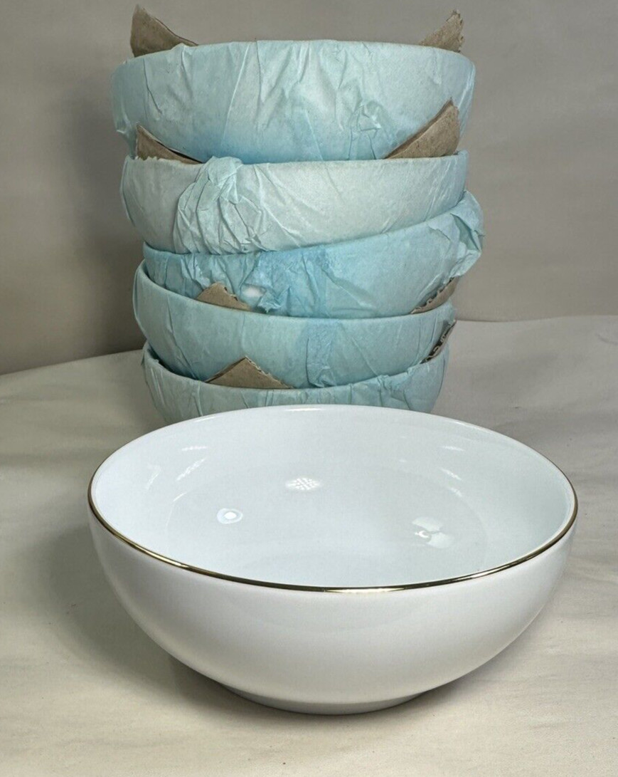 Six Charter Club Grand Buffet Gold Cereal Bowls - New With Tags, Still Wrapped