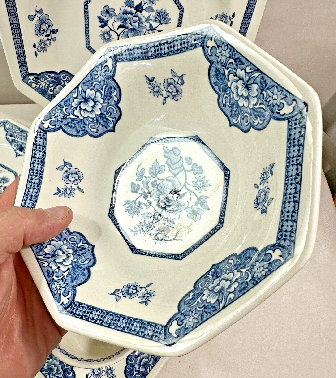 Old Pekin Octagon Blue J & G Meakin Royal Staffordshire - One Place Setting - Image 3