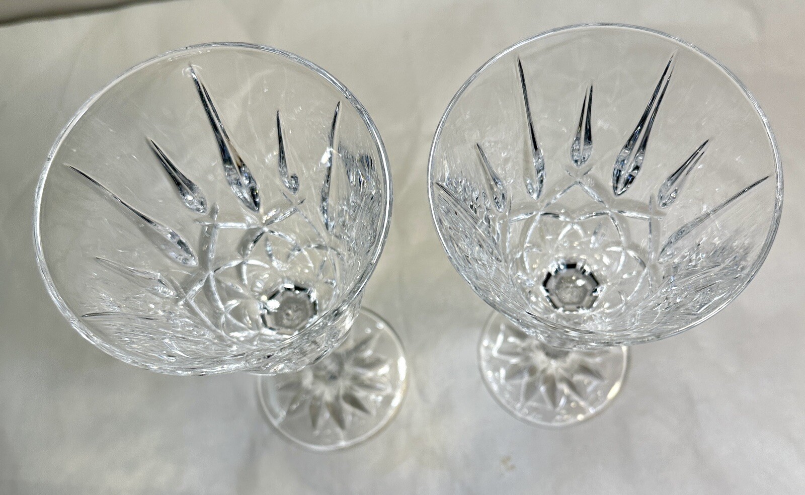 Set of Two (2) Noritake Germany Rockford Cut Crystal Wine Glasses 7.5” - Image 1