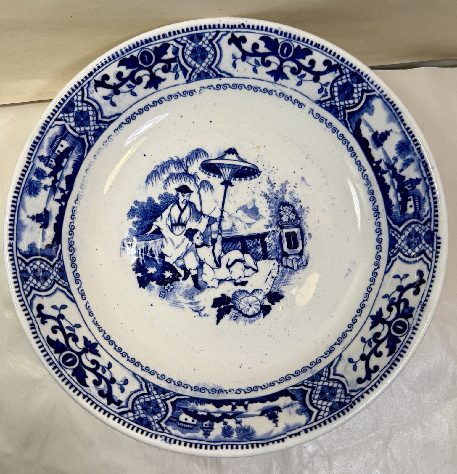 Chinoiserie Transferware Petrus Regout & Co. Maastricht PaJong Porcelain Bowl - Image 1