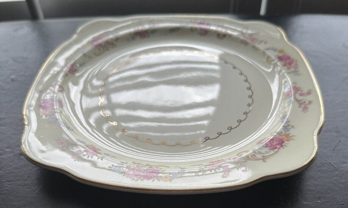 Paden City Pottery Duchess Pattern Floral Porcelain U.S.A. Salad Plate 8" - Image 1