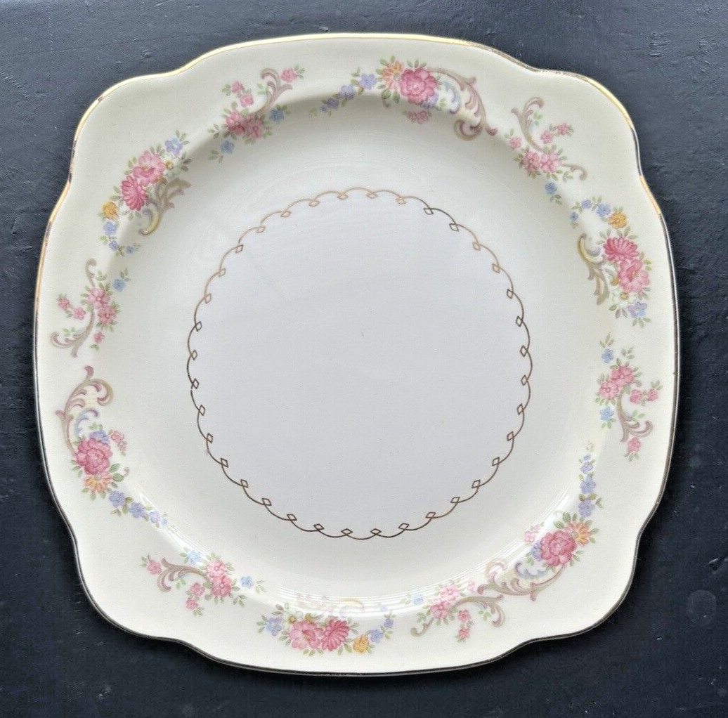Paden City Pottery Duchess Pattern Floral Porcelain U.S.A. Salad Plate 8"